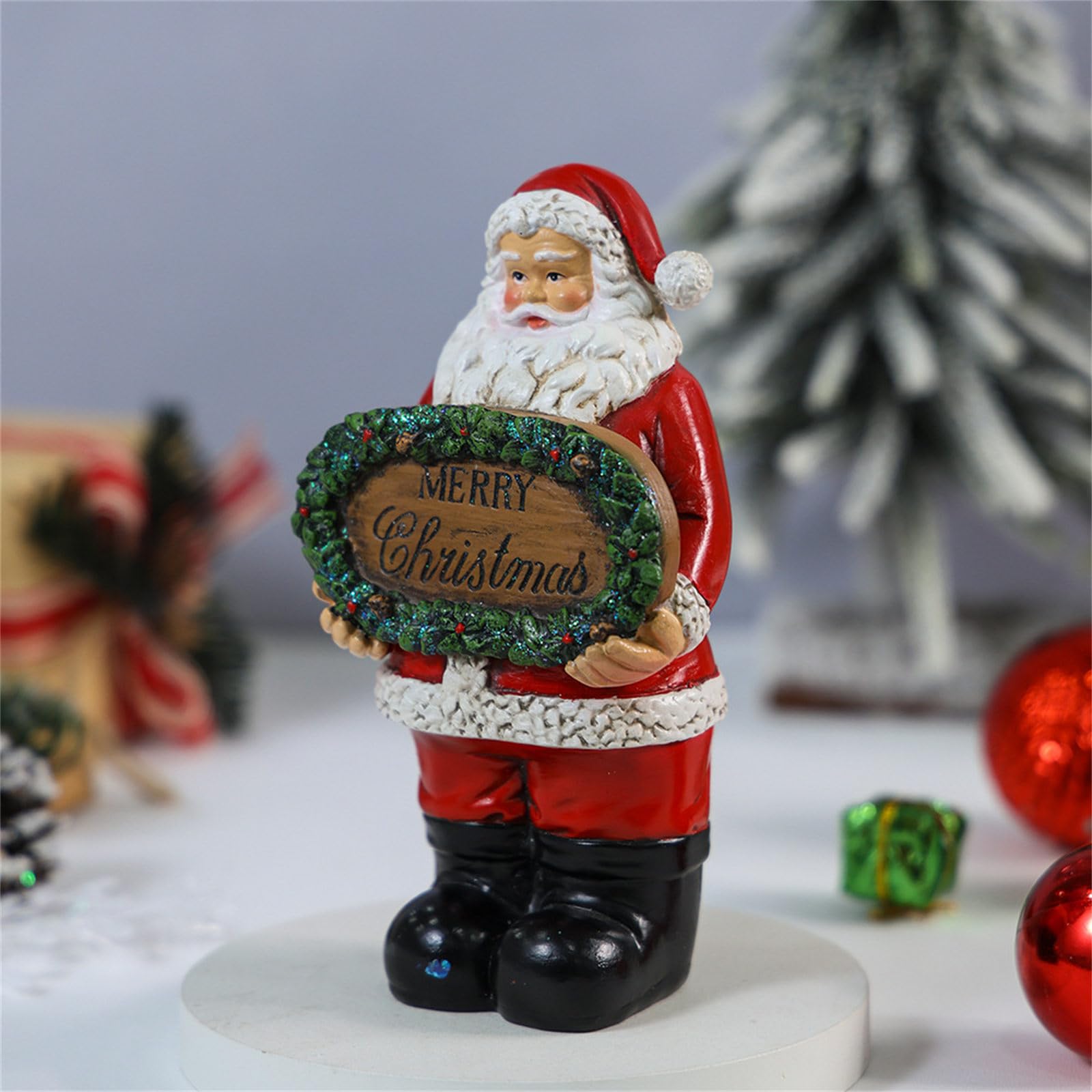 Decorazione natalizia in resina con Babbo Natale, decorazione natalizia per casa e ufficio