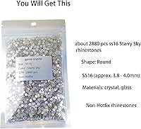 Vista 150 de Genie Crystal ss34 Red Glass Rhinestones 288 Pcs, 7.0 mm Big Light Siam Flatback Rhinestone, Diamond Cut Gems for Crafts, Face Mask, Makeup