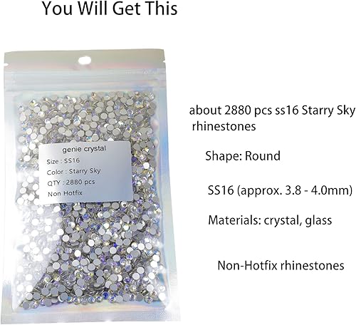 Vista 150 de Genie Crystal ss34 Red Glass Rhinestones 288 Pcs, 7.0 mm Big Light Siam Flatback Rhinestone, Diamond Cut Gems for Crafts, Face Mask, Makeup