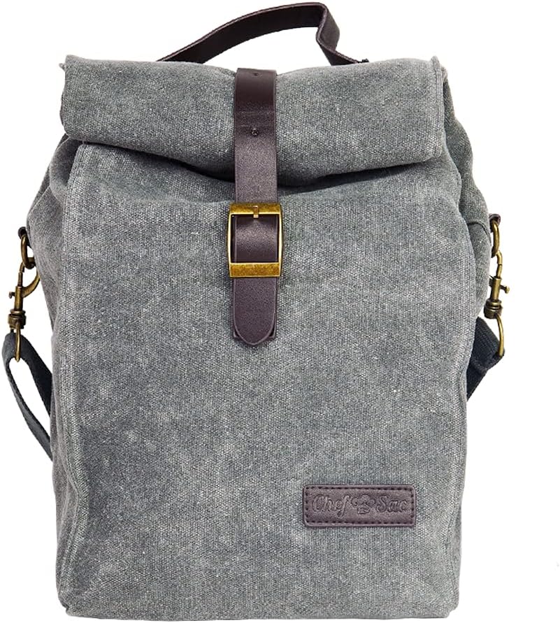 insulated waxed canvas lunch bolsa