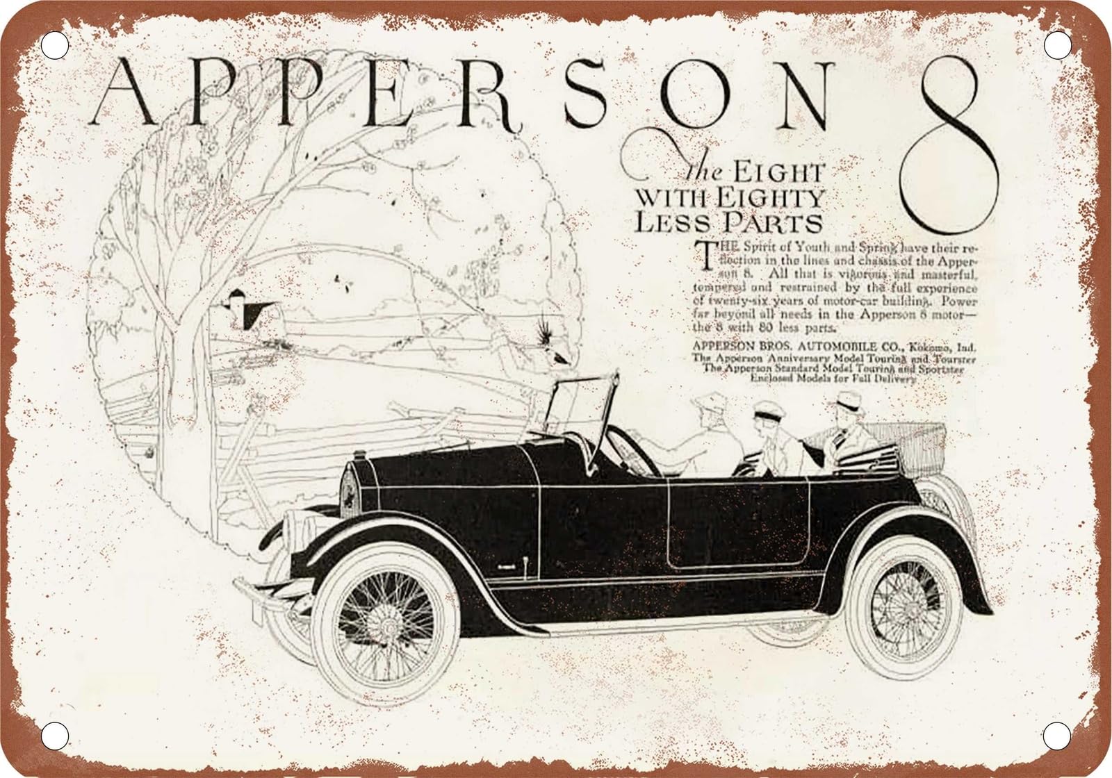 METAL SIGN - 1919 Apperson Vintage Ad 02 - Old Retro Rusty Look home decor
