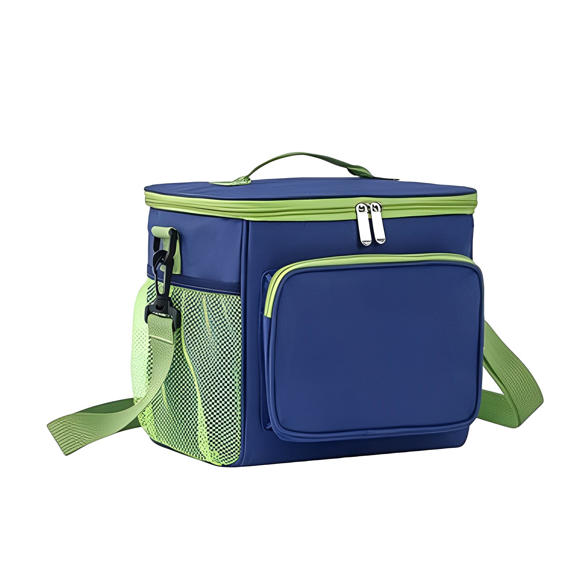 Morbuy Foldable Cool Bag Reusable Cooler Bag Outdoor Picnic Bag Insulated Cold Hot, Cooler Lunch Bag 10L, Cool Bags for Lunch, Picnic,Work, School (One size,Blue Green)