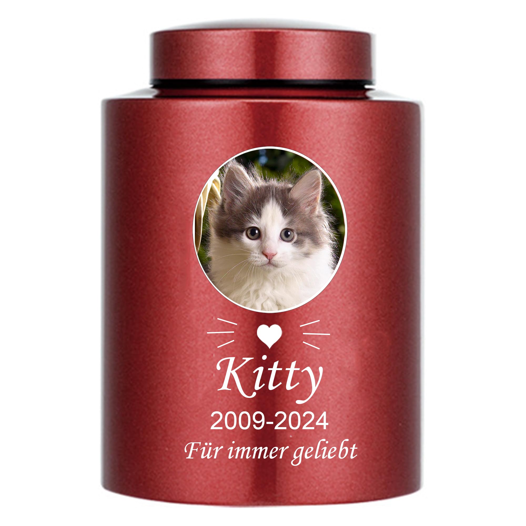 Custom Beards Urns for Dogs Cats Ashes with Name and Photo - Personalized Pet Memorial Keepsake Urn for Loss of Dog Cats
