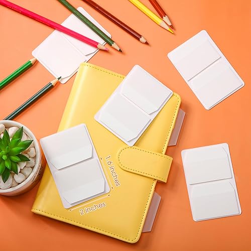 Miniatura 8 de Zonon 200 pestañas adhesivas de índice de 2 pulgadas, etiquetas de archivo grabables y reposicionables, banderas de páginas blancas, etiquetas