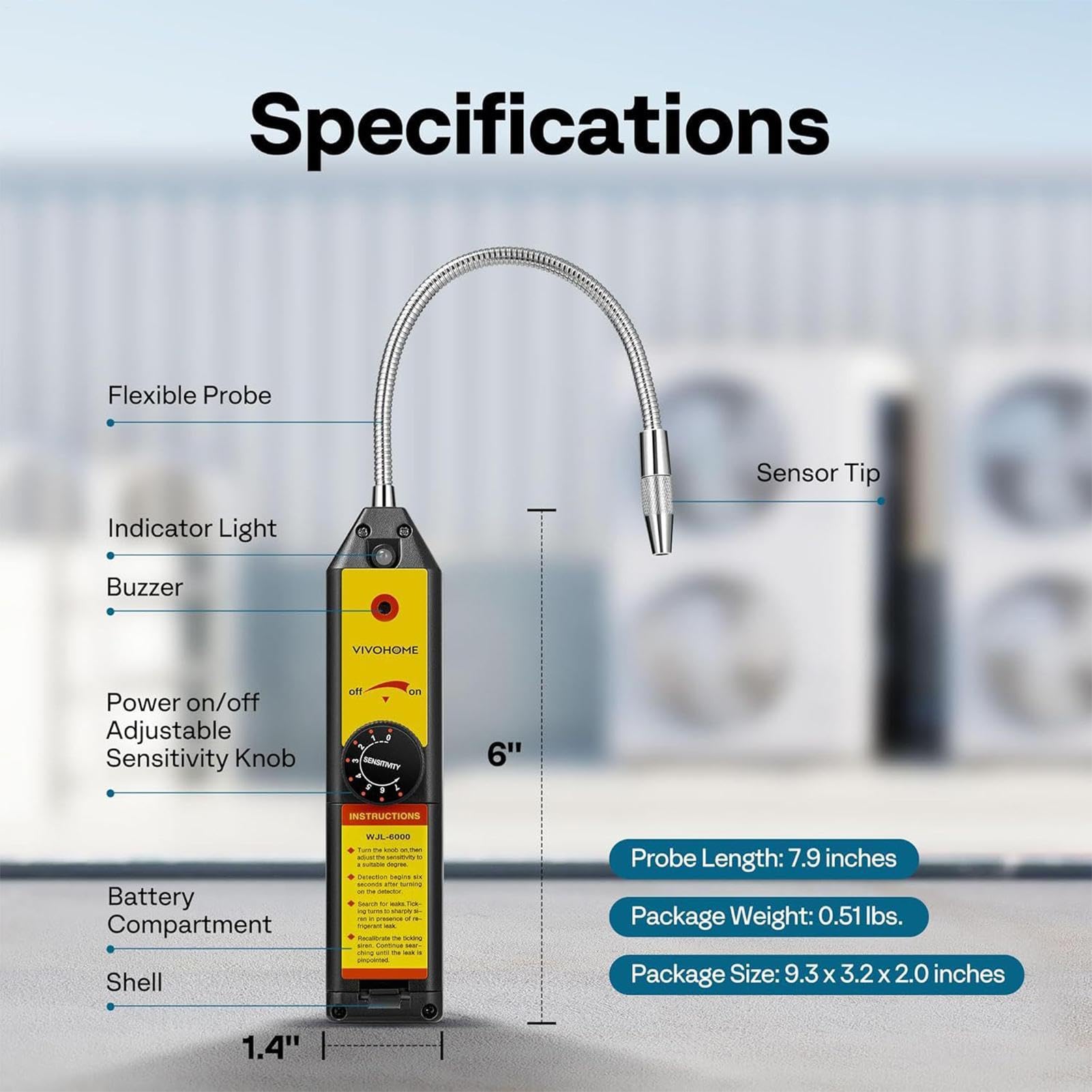 Rilevatore di Perdite di Refrigerante HVAC Leggero preciso rilevamento a