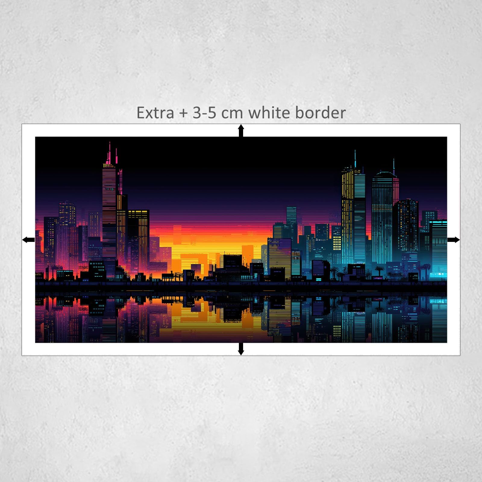 Grand Tableau sur Toile Encadré Gaming Cyber Ville, Photo Peinture Décoration Murale XXL – Affiches Art Moderne Salon Chambre Maison 90x60 cm