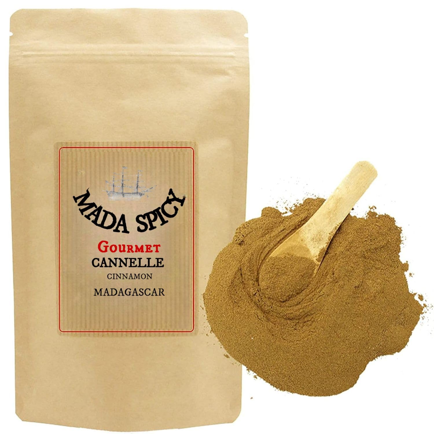 Cannelle de Ceylan biologique en poudre 1000gr. Origine Madagascar sachet zip alimentaire.