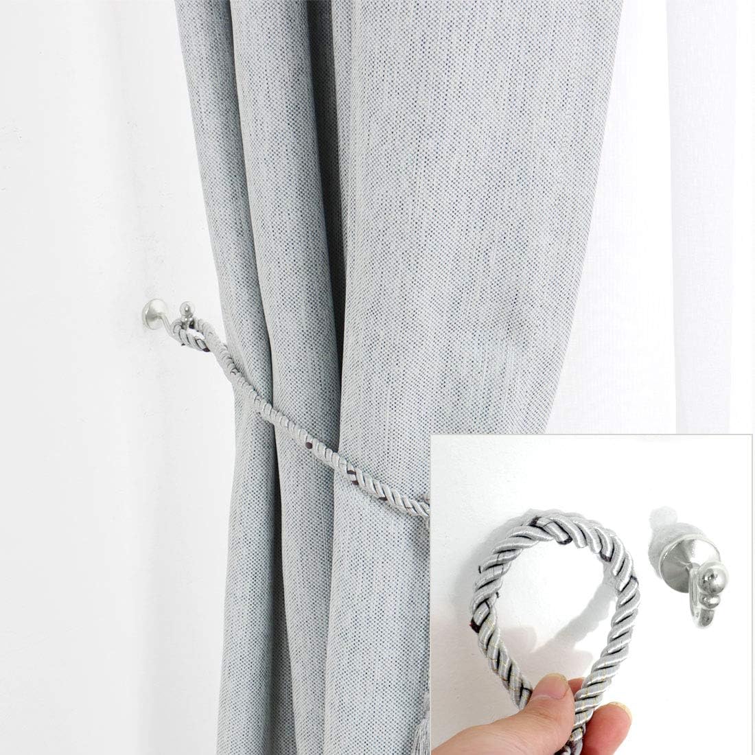 uxcell 6pcs Curtain Tieback Hooks, Stainless Steel Tassel Curtain Screen Drapery Holder Window Door Holdback Wall Hook Clothes Holder, Silver Tone : Home & Kitchen