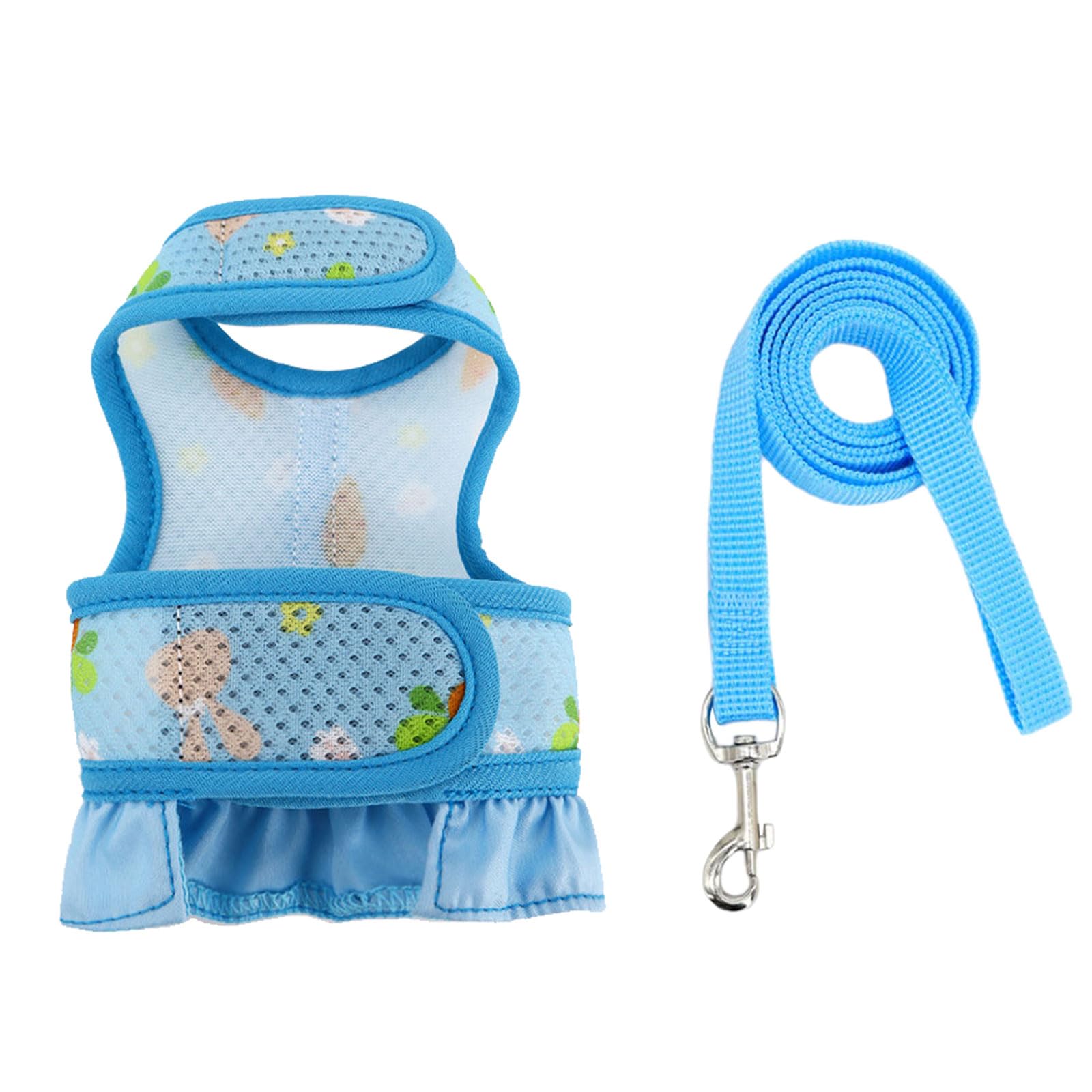 HUANGANG Adjustable Rabbits Harness with Elastic Leash for Rabbits Skirt Easy Control Rabbits Harness Leash Rabbits