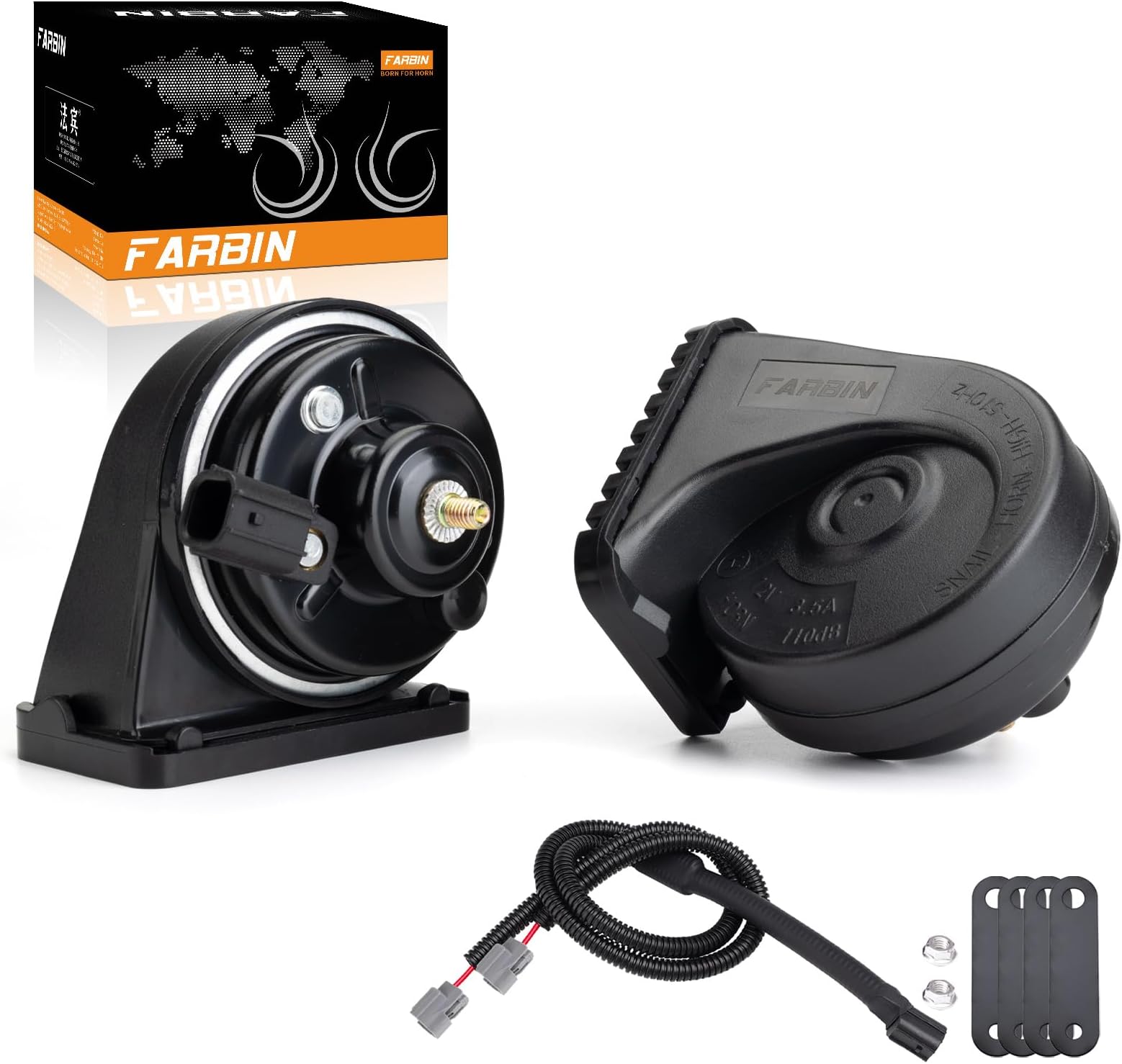 FARBIN Car Horns Compatible with Honda (before 17 year) 12V Waterproof Auto Horns Loud with 1 to 2 Horn Plug (Honda horn with 1 to 2 Converter Wiring)