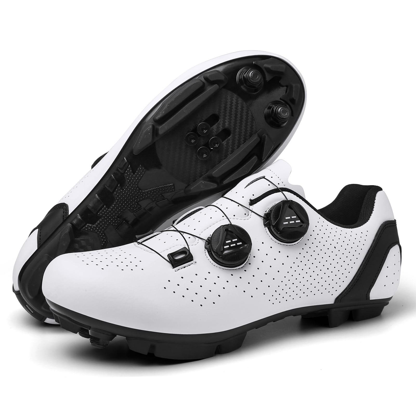MTB Schuhe Herren Radschuhe Fahrradschuhe Kompatibel mit Shimano SPD 2-Bolzen Pedalen mit Cleats, Mountainbike Schuhe mit Schnalle