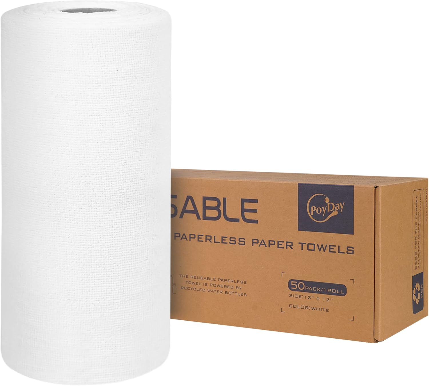 Reusable Paper Towels Washable: 100Pack Reusable Microfiber Towels Roll Tear Away 12x12In Cloth Paper Towels Alternative Absorbent Paperless Towels for Kitchen(Gray*2)