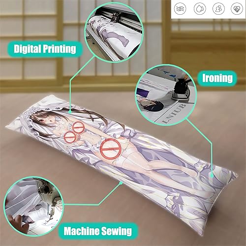 Miniatura 3 de Hentai Dakimakura Date A Live Kurumi Tokisaki Hugging Body Funda de almohada para pareja, regalo de Otaku (blanco, 47 x 15 pulgadas  15.7 x 47.2 in)
