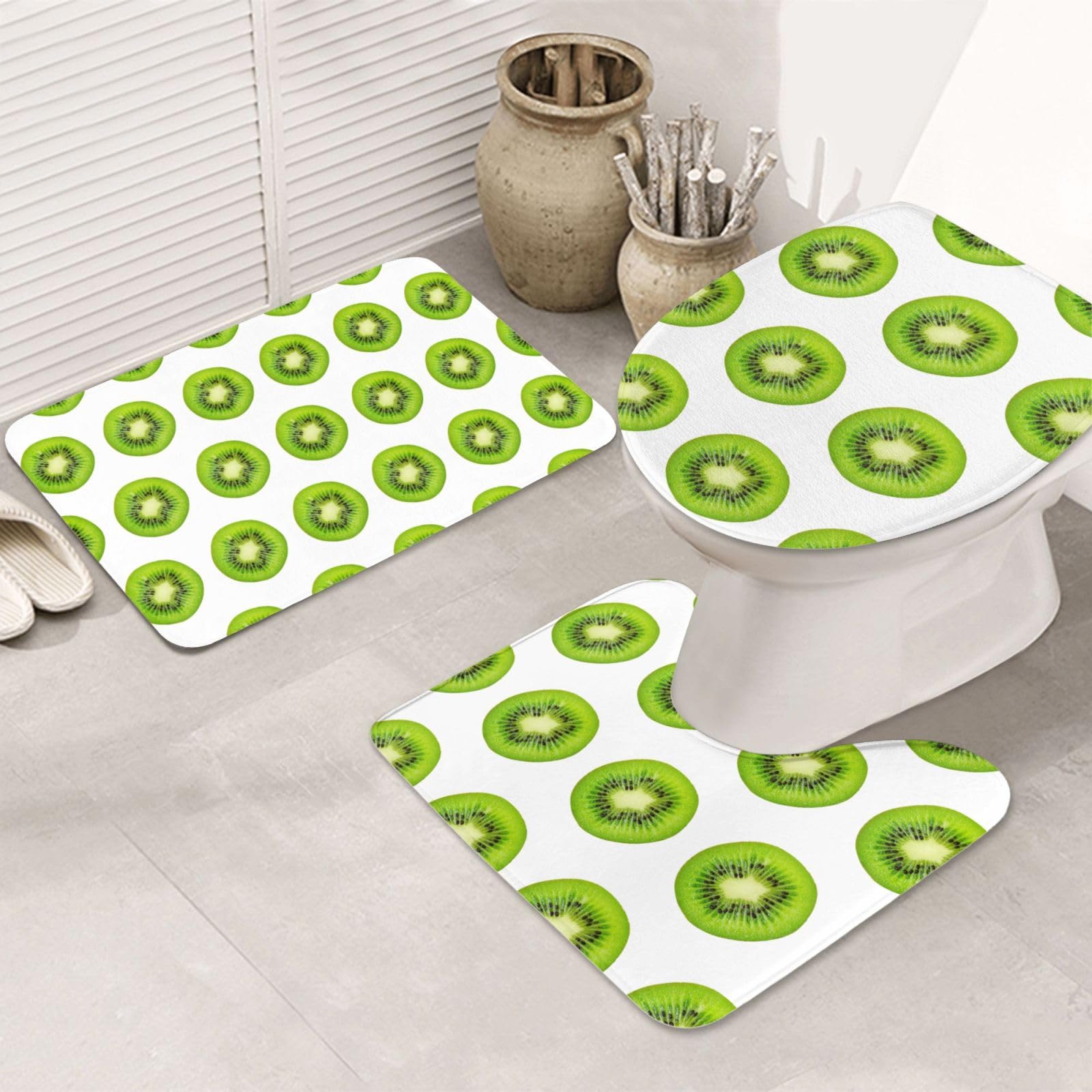Tapis de salle de bain Kiwi antidérapant pour éliminer l'humidité du carrelage