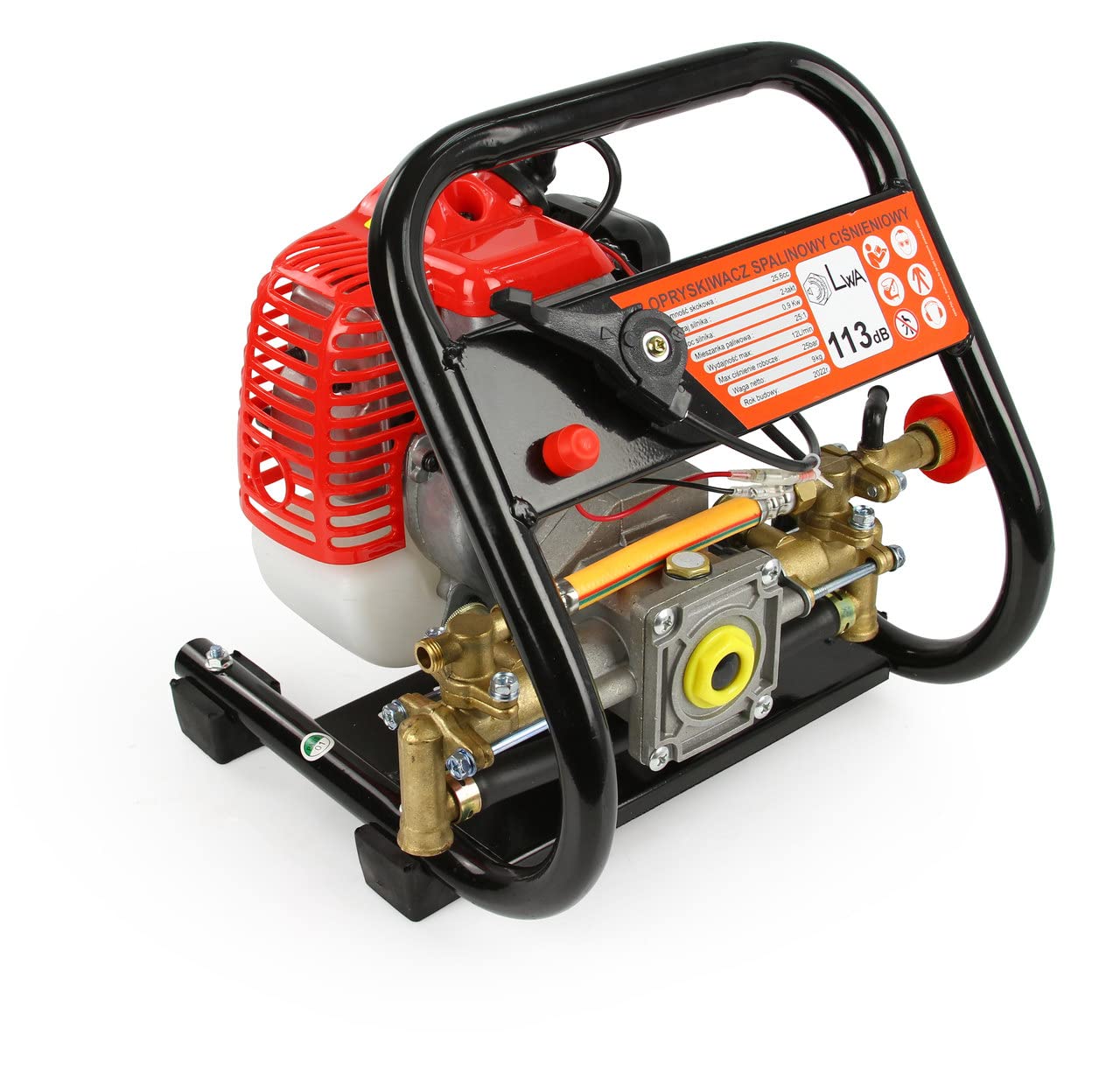 Atomizzatore Irroratore Nebulizzatore a Scoppio | Motore a 2 Tempi | 25 bar | 12 L/min | Tubo Lancia 10 m | Pompa Motopompa Diserbo