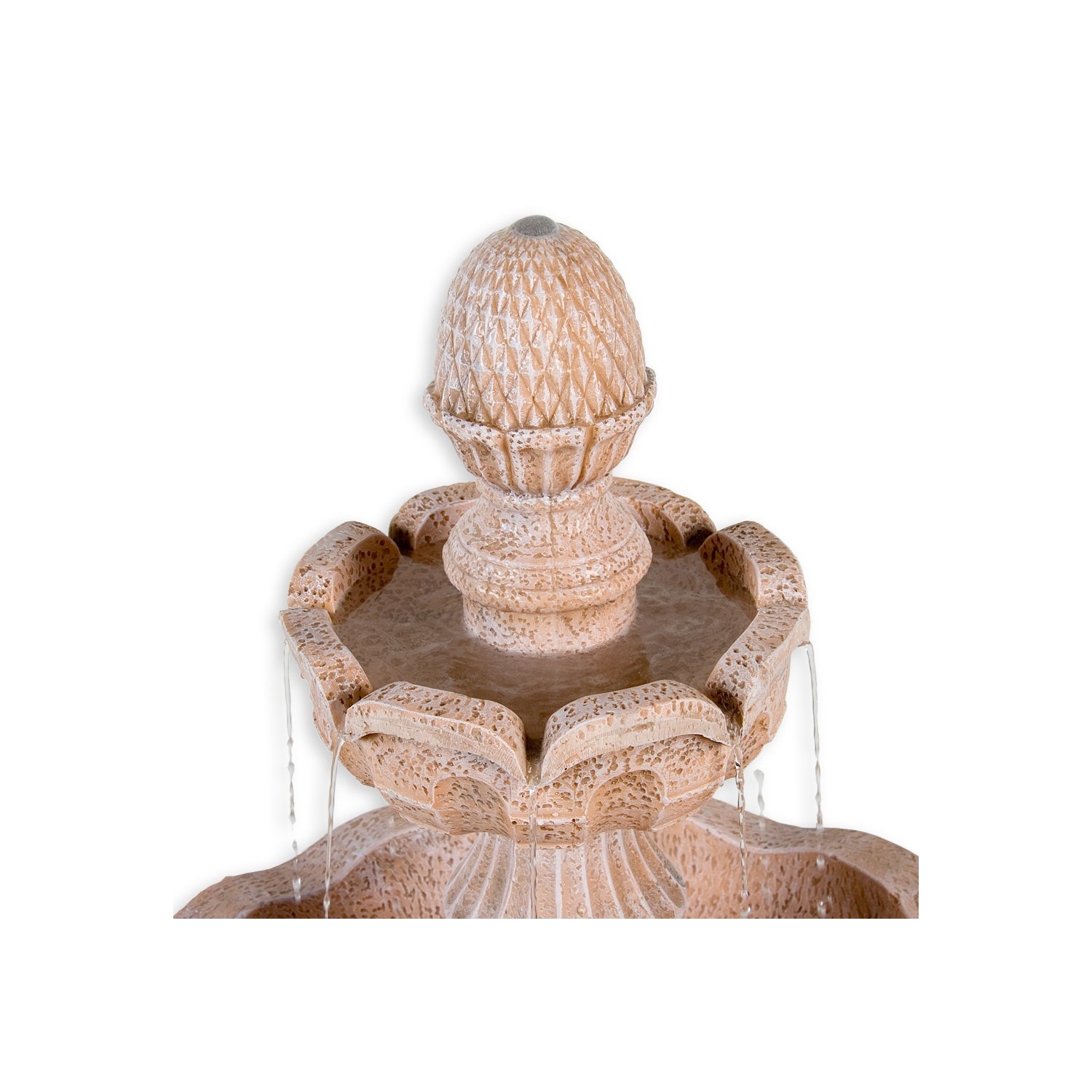 STILISTA Gartenbrunnen Modell METIS Steinoptik 58 x 58 x 102 cm großer Springbrunnen inkl. Pumpe
