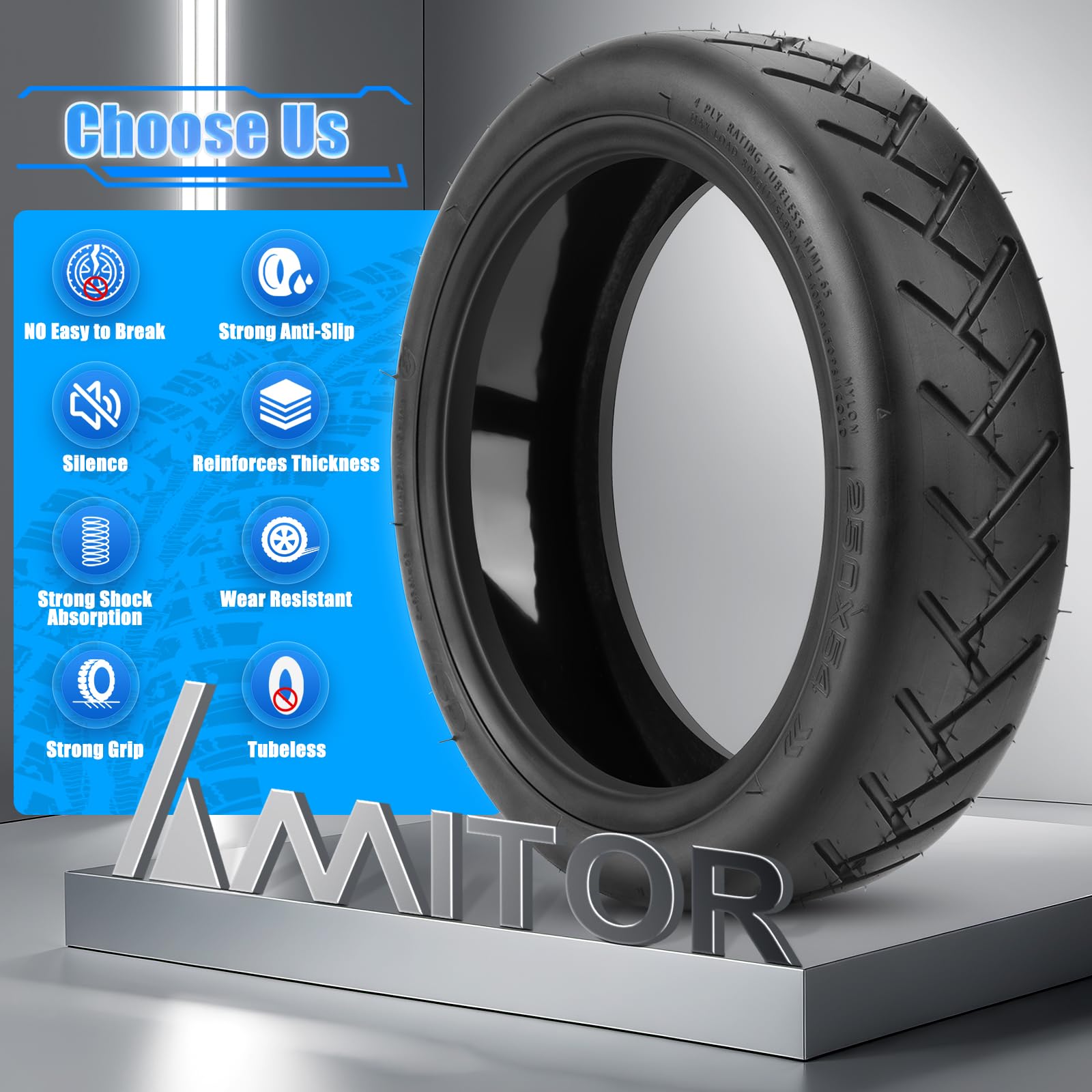 CST – Pneu Auto-cicatrisant De 10 Pouces, 250x54, Avec Colle, Pour Scooter électrique Xiaomi 4 Pro/4Lite 250x54, Pièces De Roues Sans Chambre à Air