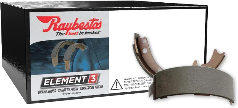 Jogo de sapatas do freio de estacionamento traseiro Raybestos Element3 745PG para Ford, Jeep e Mercury – 1 conjunto