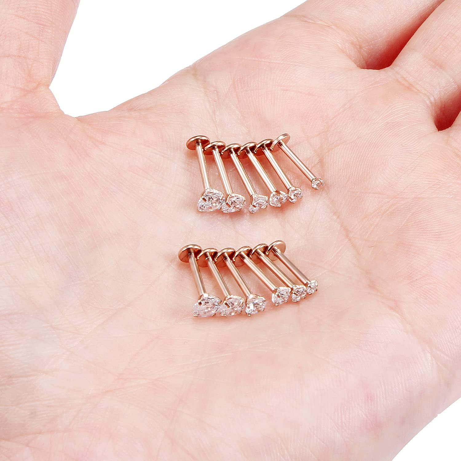 Vsnnsns 16G Lip Rings Stainless Steel Tragus Helix Conch Piercing Jewelry Snake Bite Piercing Monroe Lip Rings Labret Medusa Cartilage Lobe Earrings Piercing Jewelry CZ 2MM/2.5MM/3MM/3.5MM/4MM/4.5MM