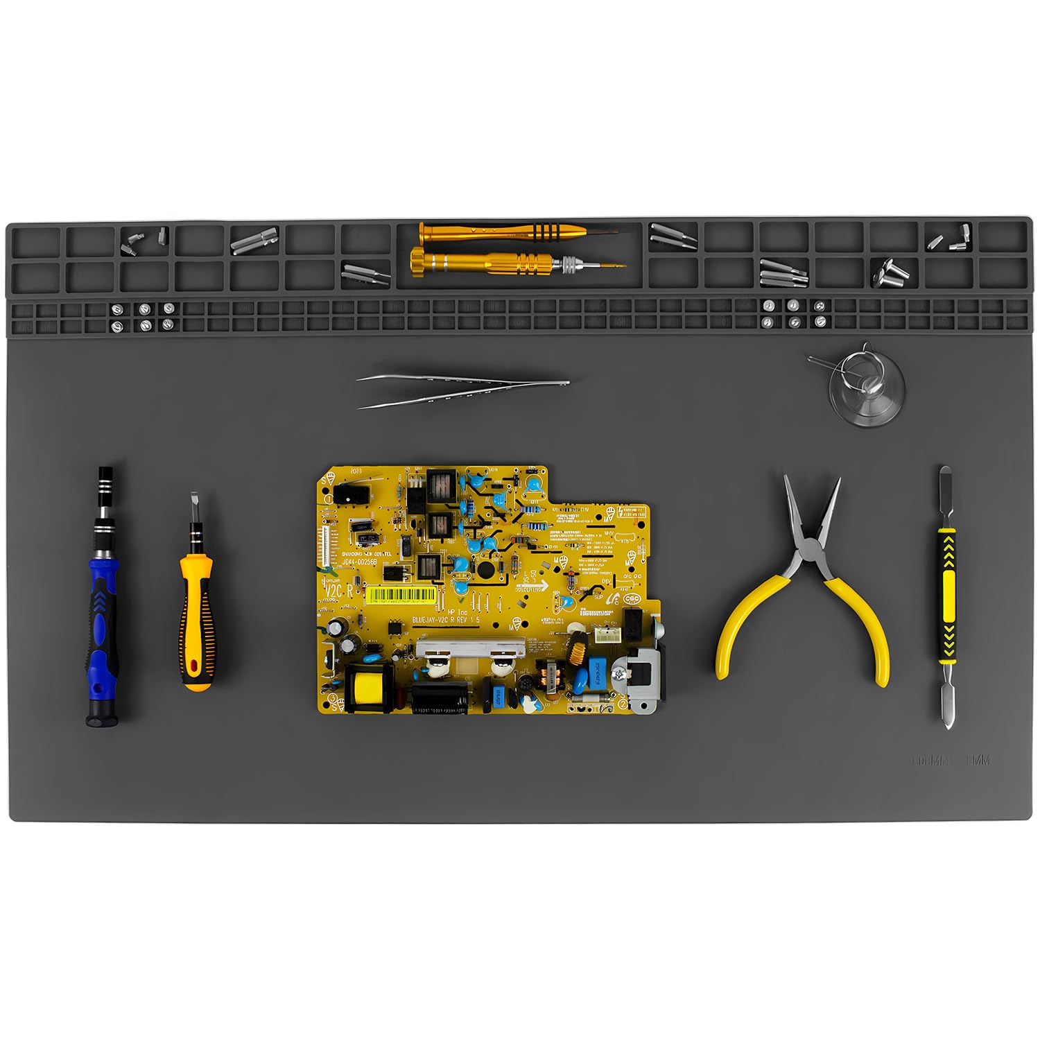 Large Soldering Mat, 60 x 35 CM Heat Resistant 932°F Repair Work Mat Large Silicone Soldering Mat for Soldering, Computer, Cellphone Repair