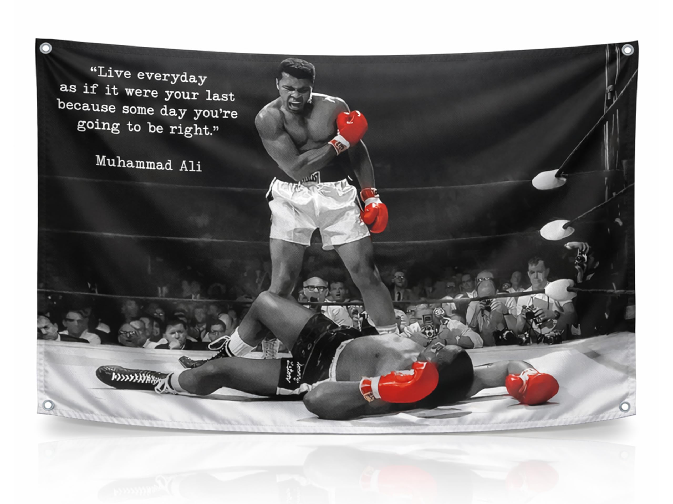 Male Ali Flag 3x5 with 4 Grommets - Indoor Polyester Single Sided Flags Boxing for Teens - Gym Sign Decor Inspiration - Muhammad Motiv Wall Art Home Gym Workout Posters Wall Hanging or Brotherhood