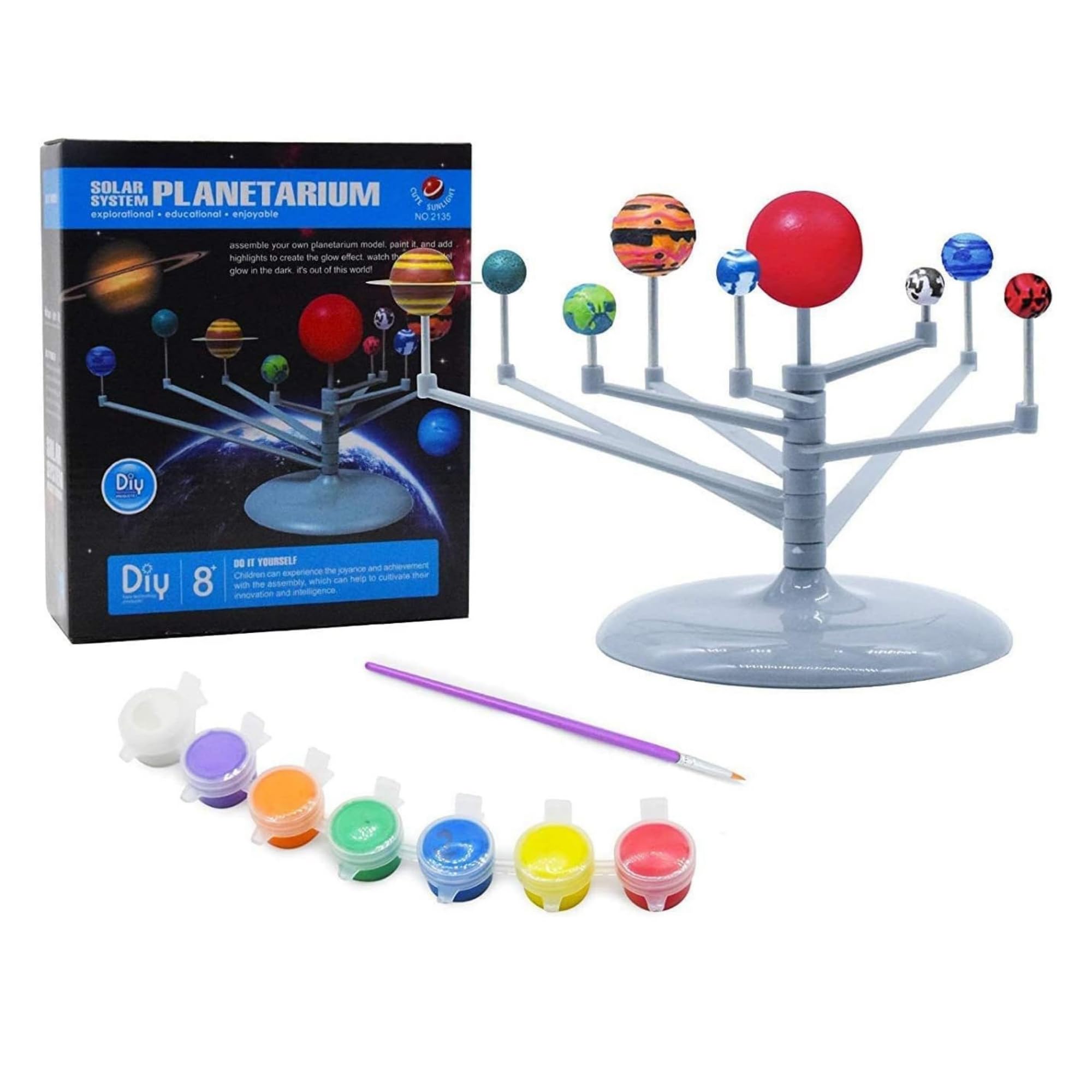 Shatchi Multicolor Solar System Model Kit Glow In Dark Planetarium 3D Planets For Kids, Space Toys And Science Kit For Kids Age 8+, Astronomy Gifts, Planet Toys, Space Gifts For Kids, Educational Diy Activity Set