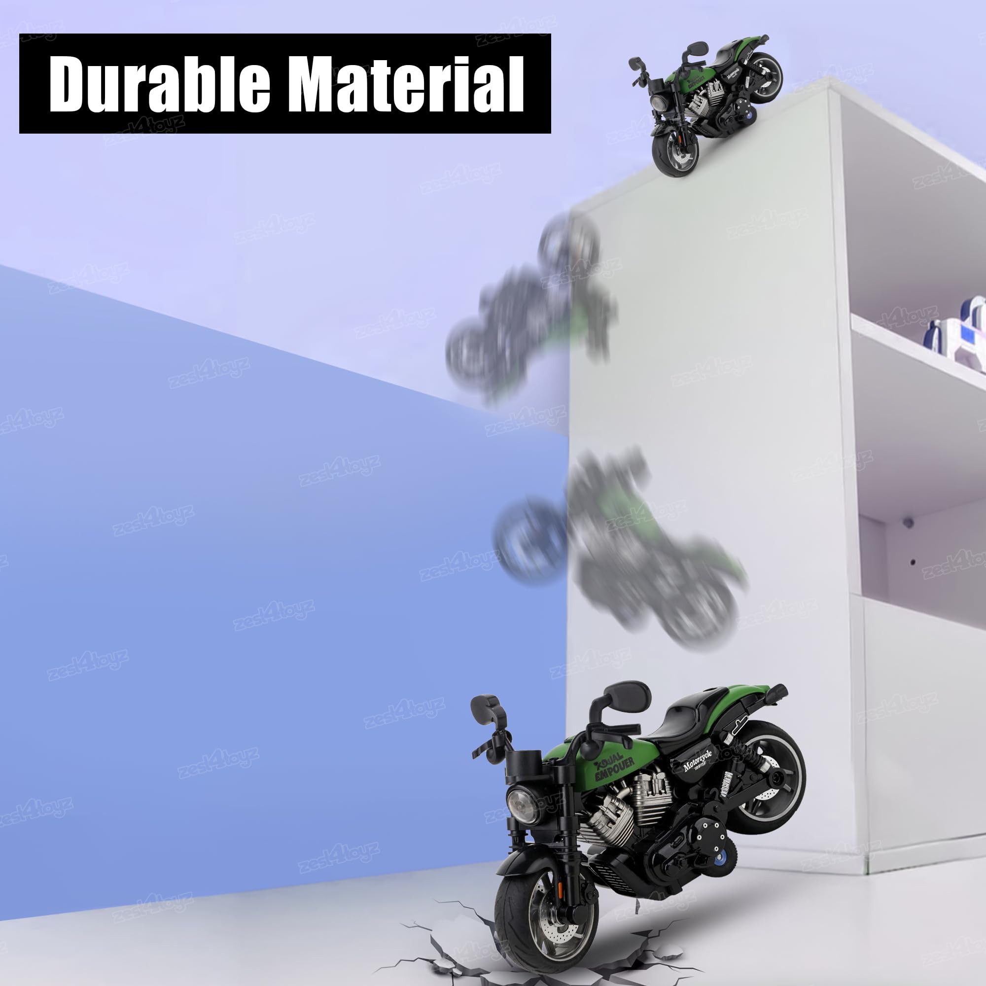 Zest 4 Toyz Die-cast Alloy Motorbikes for Kids 1:14 Scale Alloy Model Bikes Pull Back Toys Suitable for 3+ Years Boys and Girls Multicolor (Pack of 1) - Image 6 thumbnail