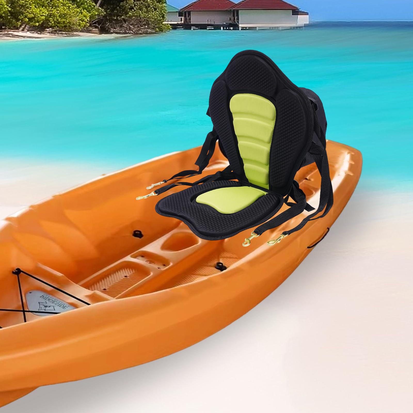 Sedile per kayak, universale, rimovibile, regolabile, per kayak, canoa, comoda seduta imbottita, schienale regolabile, per stand up paddle board, kayak gonfiabile e barche a remi