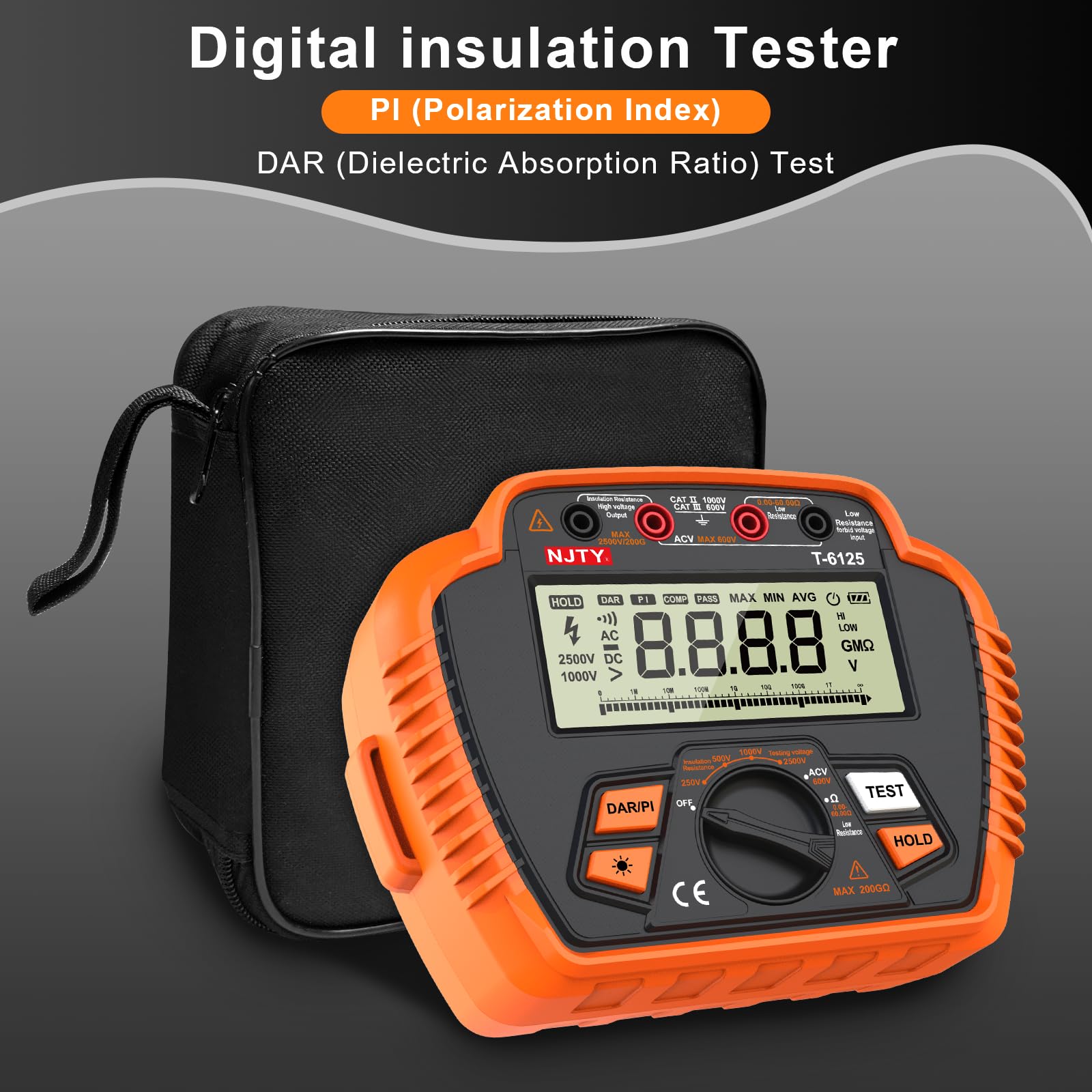 NJTY T6125 Insulation Resistance Tester - 2500V -4