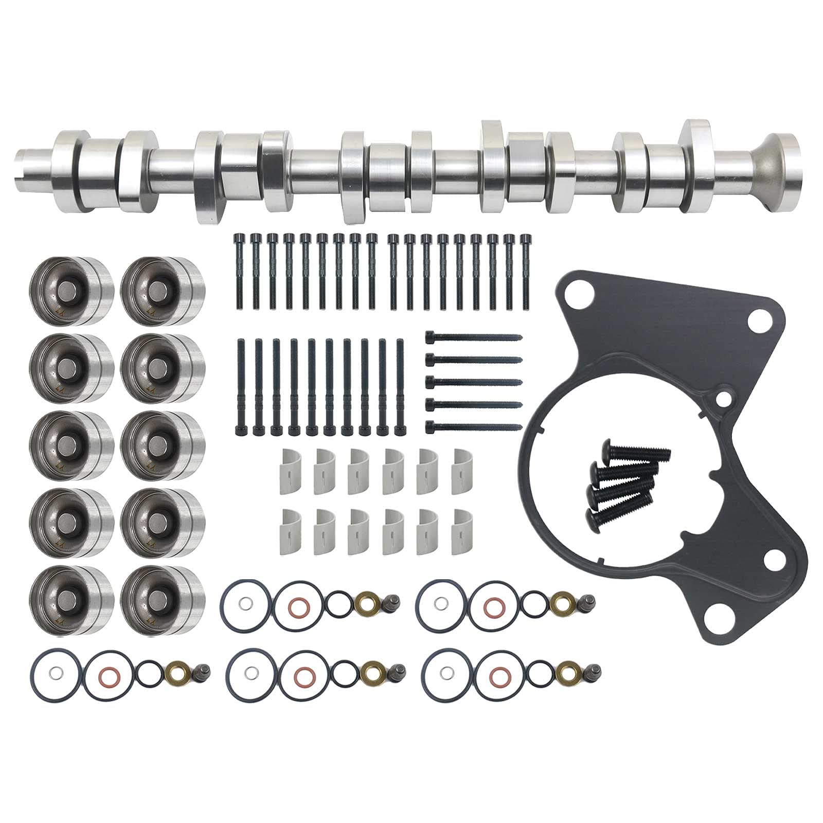 Árbol de levas + Kit de cojinete de leva compatible con Transp0rter V T5 2.5 TDI AXD AXE BAC BLK 038103673A 038103714G