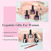 Vista 7 de Phoenixy Kit de esmalte de uñas de gel con luz UV, kit de 36 piezas de uñas de gel rosa, rojo, marrón, azul, verde, kit de iniciación de manicura