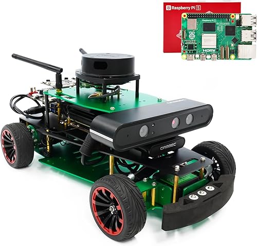 Miniatura 10 de Yahboom Raspberry Pi5 para ROS2 Robotics AI profesionalmente programable Ackerman estructura de dirección ROS2 Robot Kit para adultos (Superior Ver