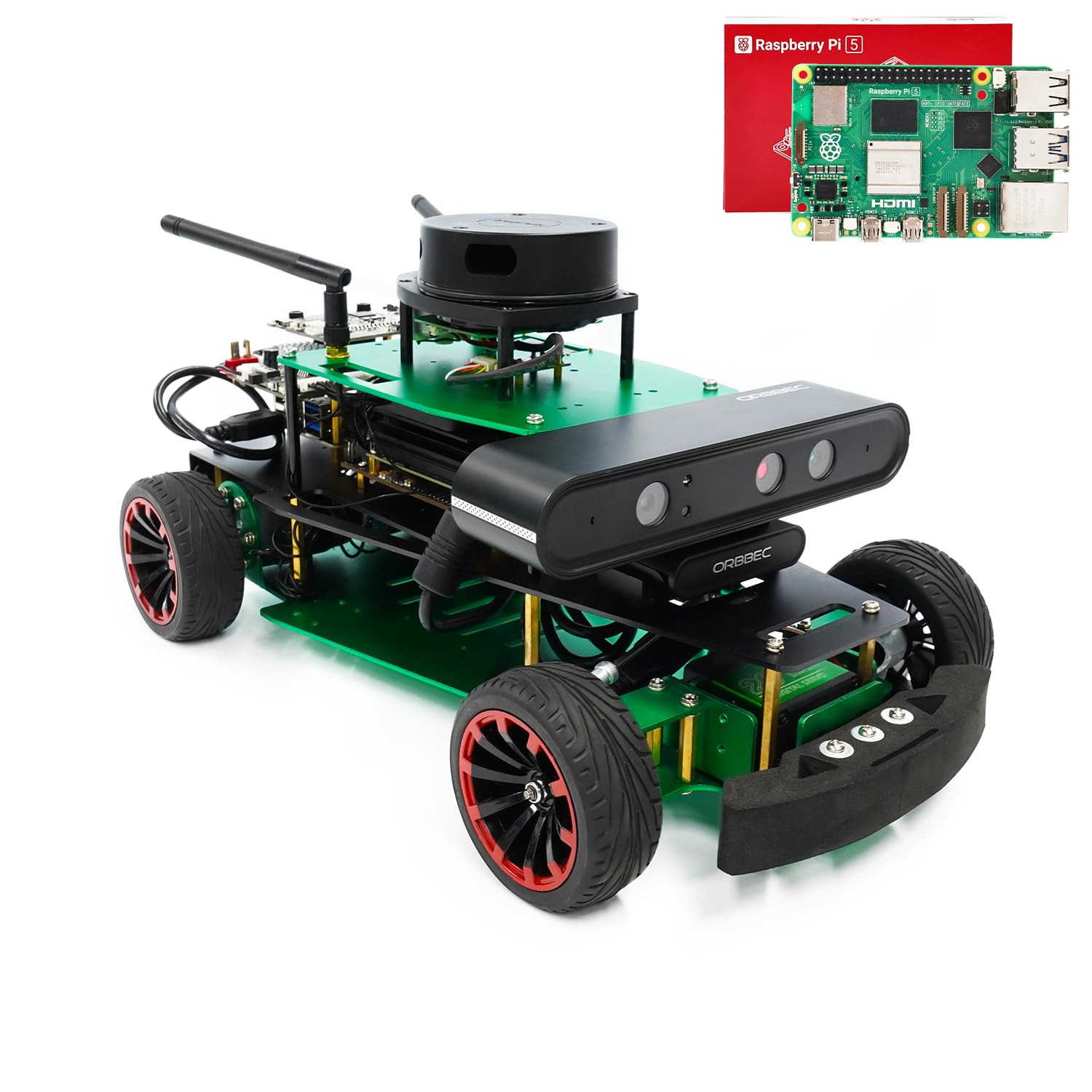 ROS2 AI Robot Kit Jetson Powered Educational Robot, Ackerman Structure SLAM & AI Vision Mapping Navigation for Mechanical Engineers (Standard Ver Without Nano)