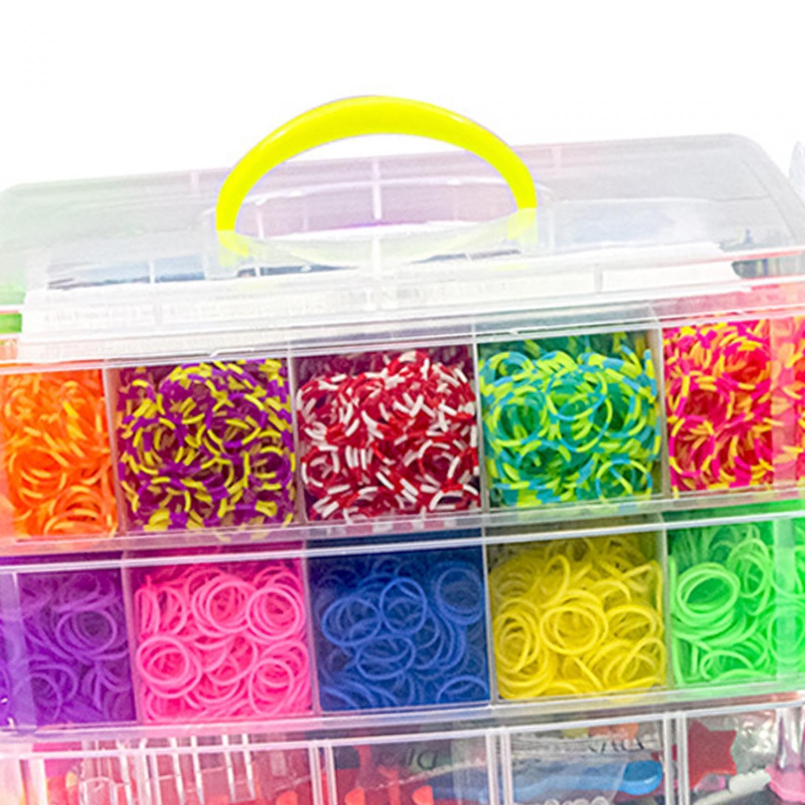 Gummibänder Armband Set mit Perlen Und Anhängern für DIY Looms Bastelsets mit Anleitung Und Haken für Kindergeburtstag Kreatives Basteln zu Hause, l