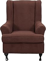 Vista 23 de Fundas para silla de ala, 2 piezas, elásticas, de elastano, con respaldo de ala, fundas para sofá, fundas protectoras de muebles, suaves con parte 9