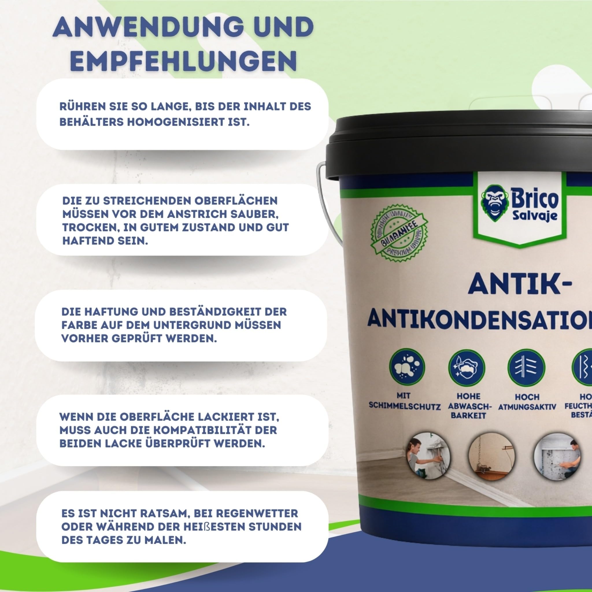 Anti-Kondenswasser Thermo-Isolierfarbe für Innen & Außen | Wand- & Deckenfarbe | Wärmedämmend, feuchtigkeitsreduzierend | Firmament | 4 l