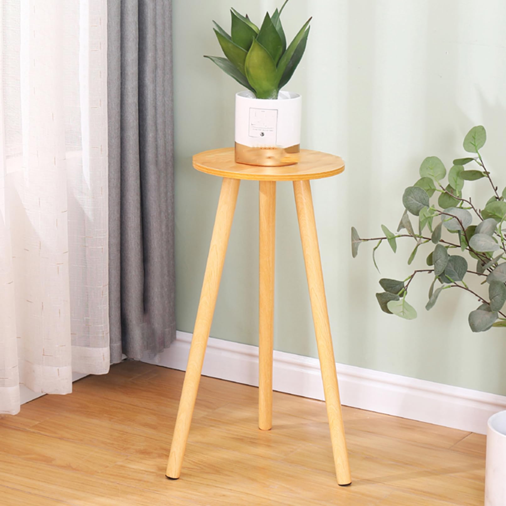 Décoration intérieure moderne avec support de plantes d'intérieur en bois