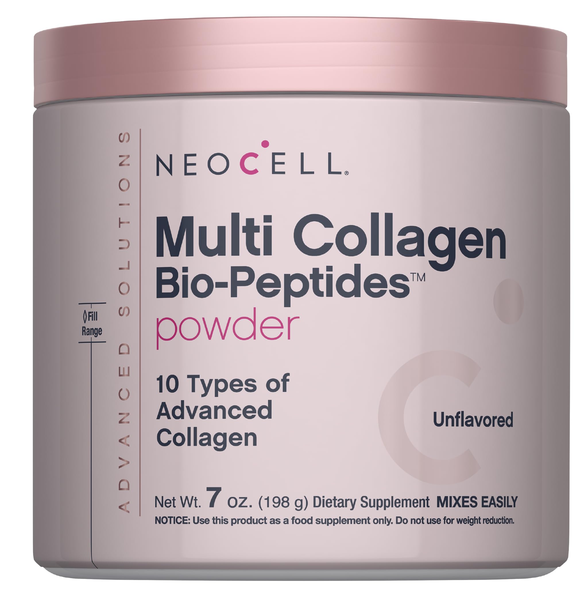NeoCell Multi Collagen Peptides Powder | 7 oz | 10 Types of Advanced Bio-Peptides | Superior Absorption | Unflavored and Mixes Easily