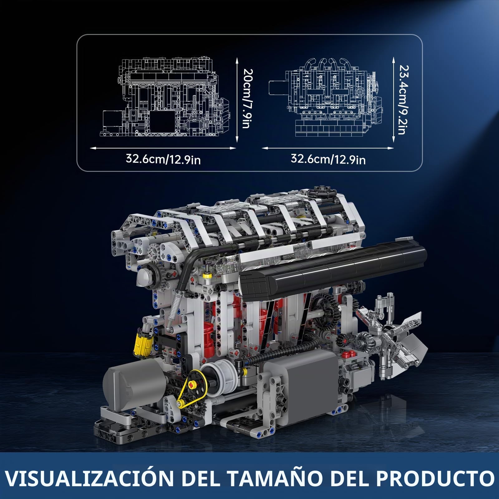 Mould King L4 Bloques De Construcción De Motor Bloques De Construcción con Abrazadera Moc Kit De Modelo De Motor De Gasolina Respetuoso con El Medio Ambiente Adecuado para Adultos (1787 Piezas)