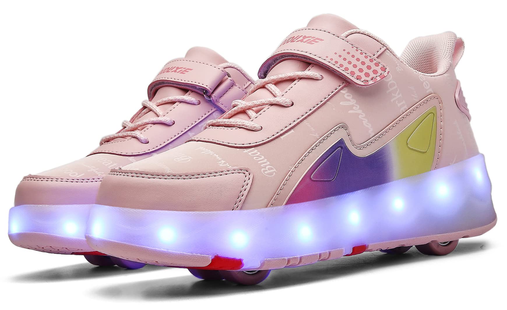 Chaussures à roulettes LED Lumières Clignotante Patins à roulettes pour Unisexe Enfants Retractable Basket a Roulette,Mode Skateboard Roller Garçons Fille Amie Creative Cadeau