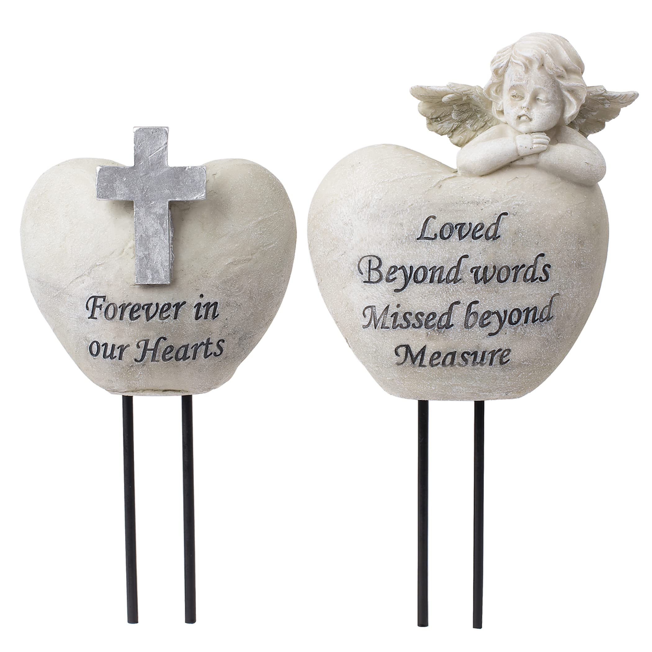 Buy Angel and Cross Cemetery Decorations for Grave Set of 2 Cemetery