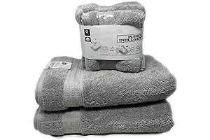 Pure Indulgence Unraveled: 6-Piece Ultra Soft HydroCotton Towel Set in Silvery Elegance