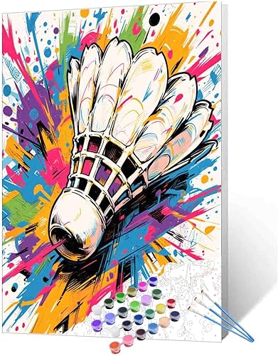 Vista 26 de Pintura de bricolaje por números para adultos y niños, pintura colorida de rugby por números, pintura acrílica por números, kit de pintura