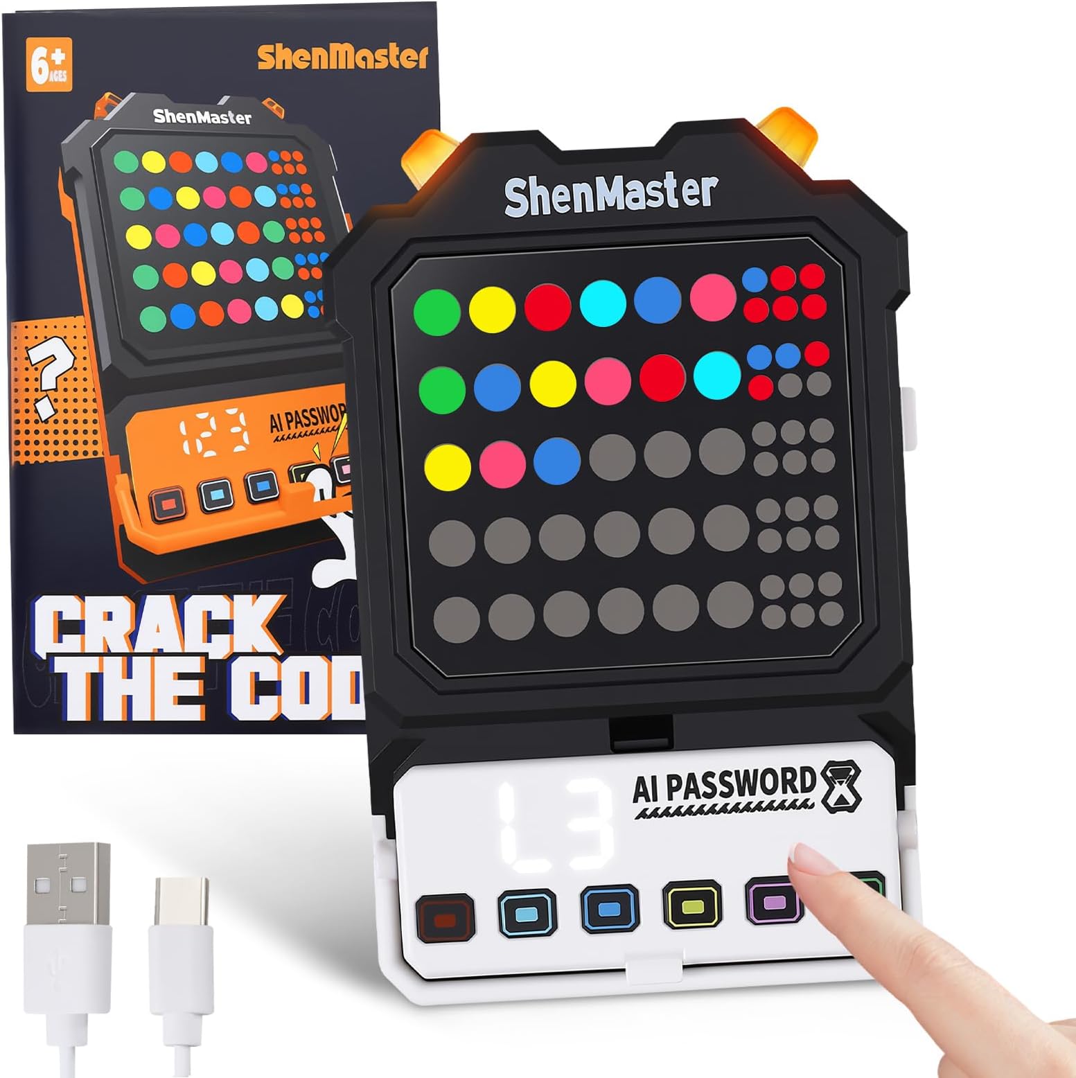 Super Decoder, Portable Handheld Games for Kids and Adults Code-Breaking Puzzle Game, Solo and Duo Play Modes, Travel Games for Road Trip