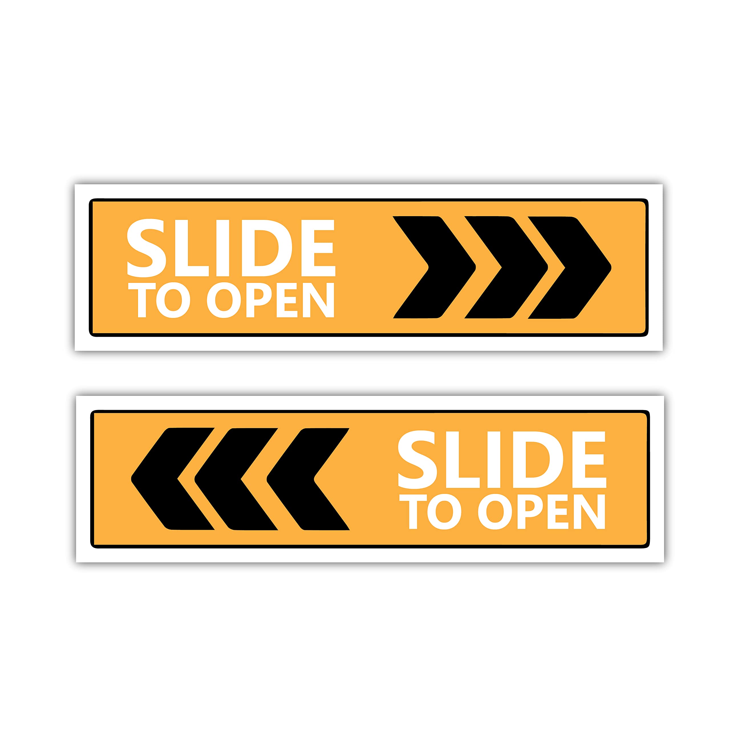 ISEE 360® Slide To Open Printed Laminated Sign Sticker For Office Shop Mall Factory Hospital Clinic Company School Door Glass Window (L X H 30 X 10 CMS) Multicolored