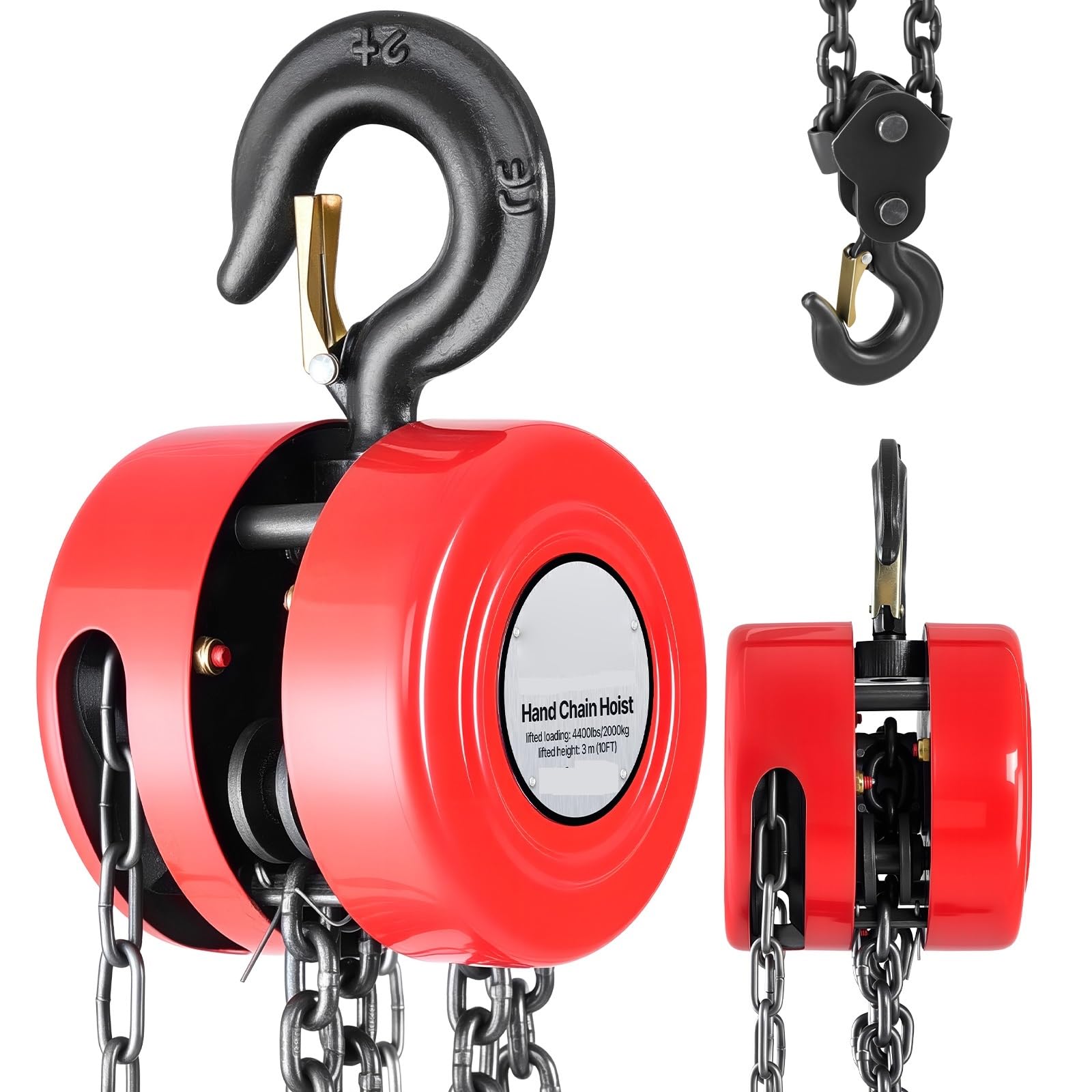 1T/2T Handkettenzug-Handblock mit 8/10/20 Fuß Hubhöhenrolle für Garagenlagermaschinen(1T 10FT)