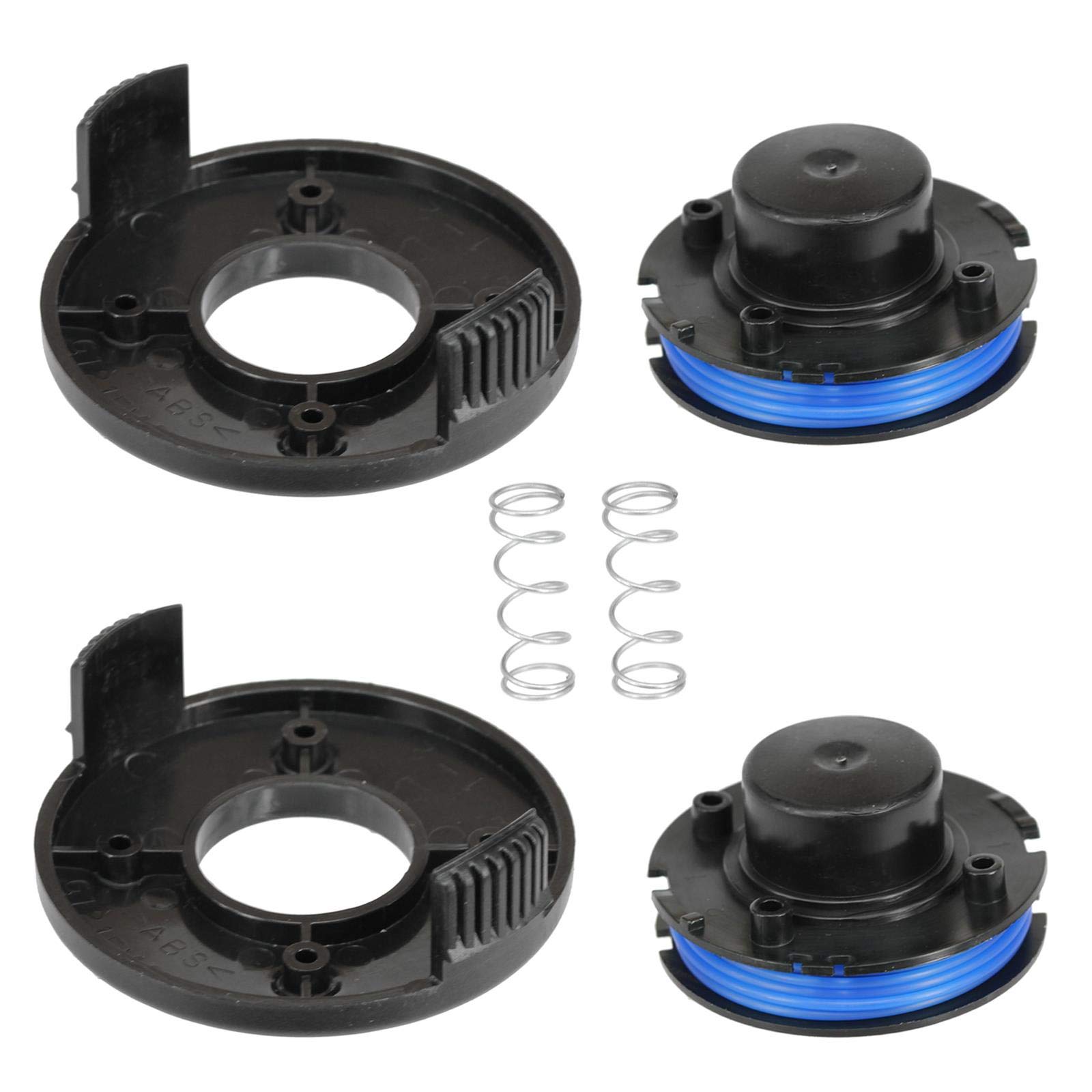 Spares2go Spool Line and Cover for Ryno Strimmer Trimmer (Pack of 2, 4m, 1.5mm)