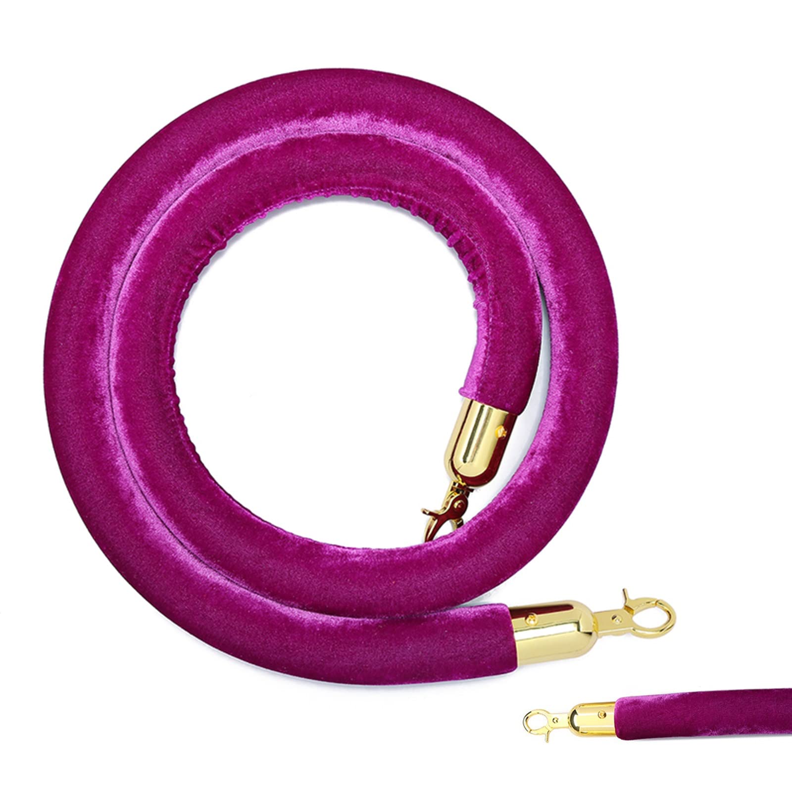 Guardrail rope， Barrier Ropes with Stainless Steel Hooks, Hospital/Bank Crowd Control Queue Stanchion Rope, for Hotel Celebration(Purple,1M/39Inch/3.3Ft)