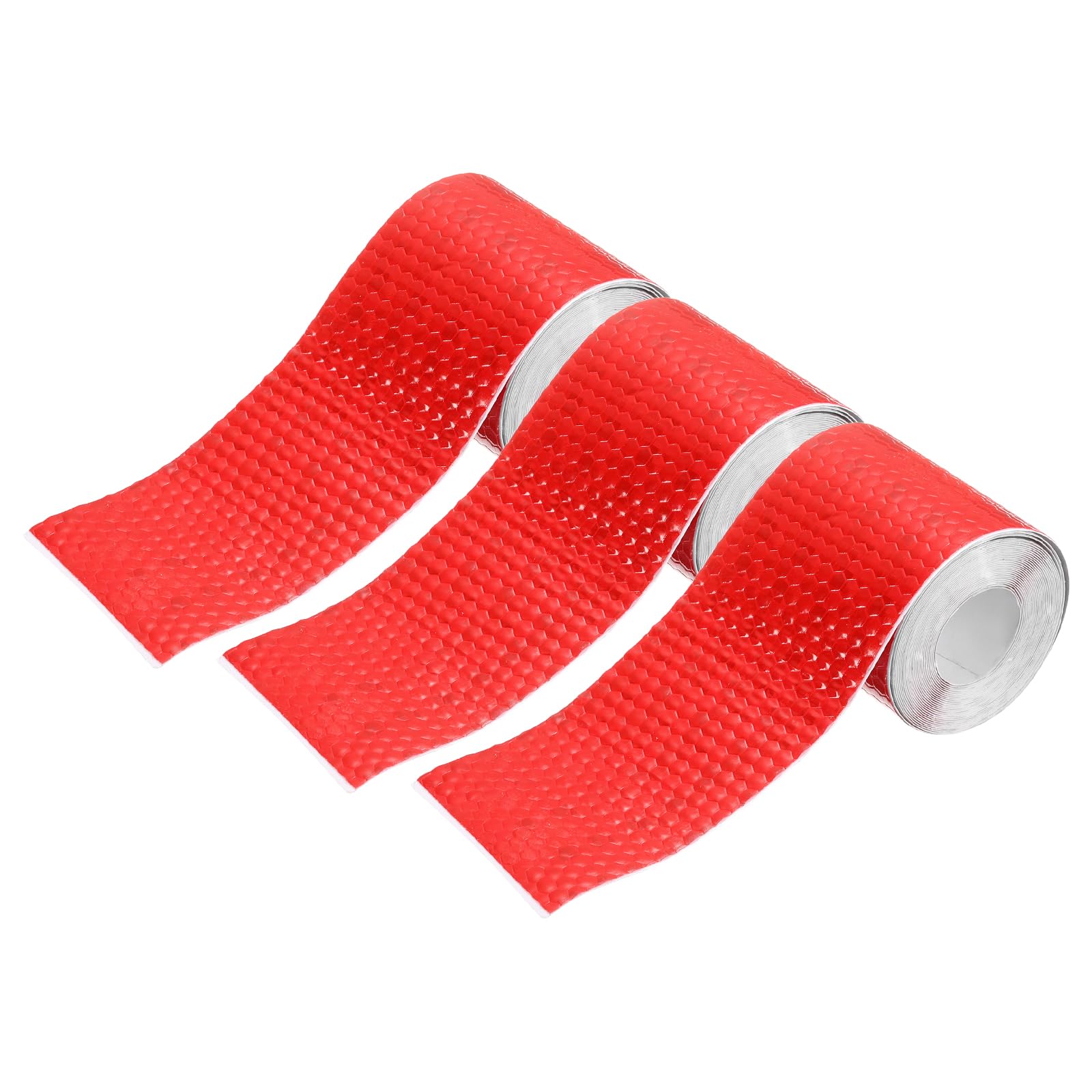 sourcing map 3 Rolls Reflective Tape 2" x 118" High Visibility Reflective Adhesive Stickers Outdoor Waterproof for Trailer Trucks Bike Car Motorcycle Helmet Mailbox, Red