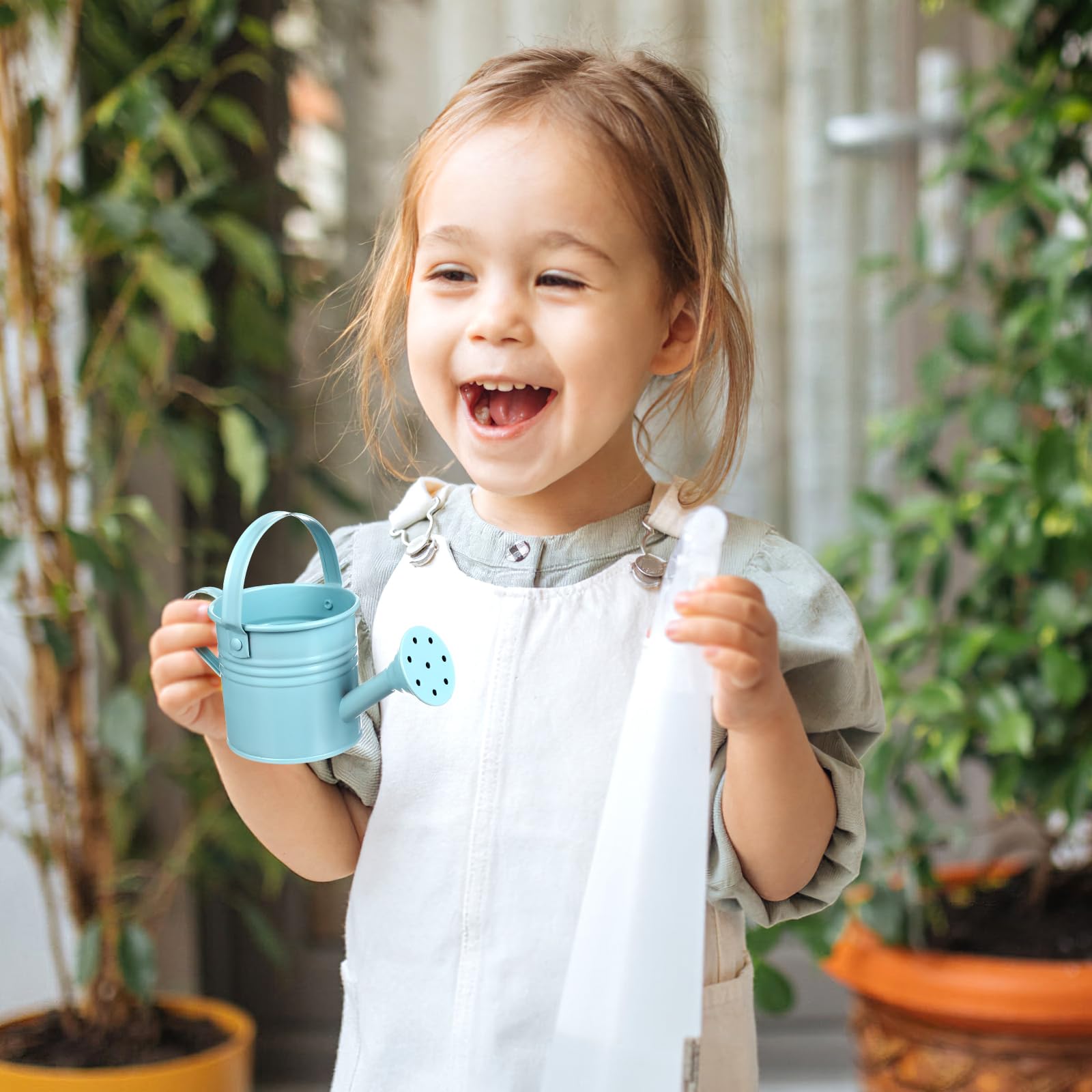 Lot de 6 arrosoirs de jardinage légers pour enfants - Arrosoir pour plantes d'intérieur et d'extérieur - Petite taille pour enfants avec poignées faciles à tenir